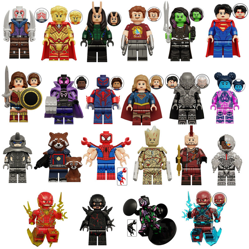 Hero Series Building Blocks Minifigures Small Particle Assembly Toys 22 pcs = 1 full set  KT1070 KT1071 KT1072