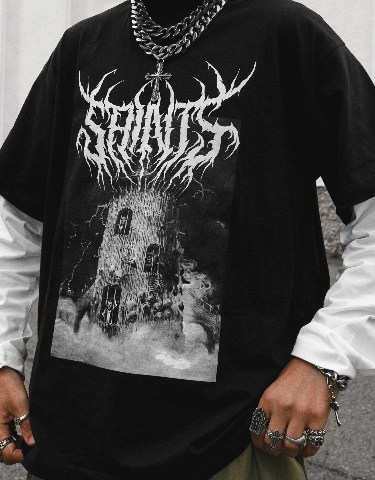 Black Metal T-shirt / TECHWEAR CLUB / Techwear
