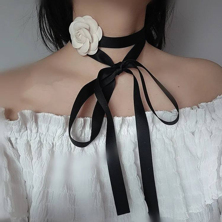 Camellia Bow Lace Necklace