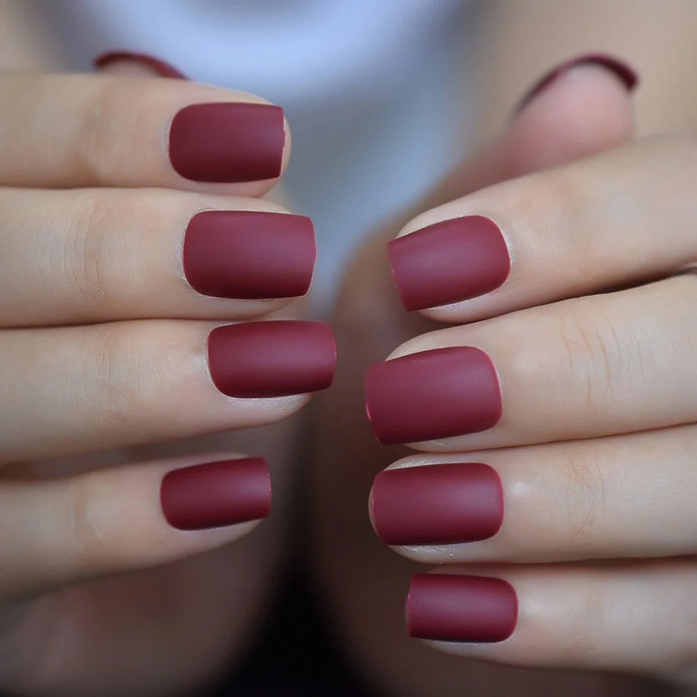 Natural Nude Color Press On Nails Marble White Artificial False Nails Square Short Glossy Pattern Tips with Glue Sticker 113-Nail Inspo