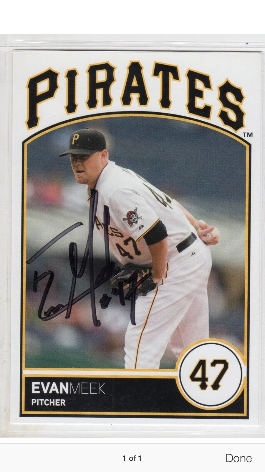 EVAN MEEK SIGNED AUTOGRAPHED POSTCARD SIZE PIRATES Photo Poster painting 4X6