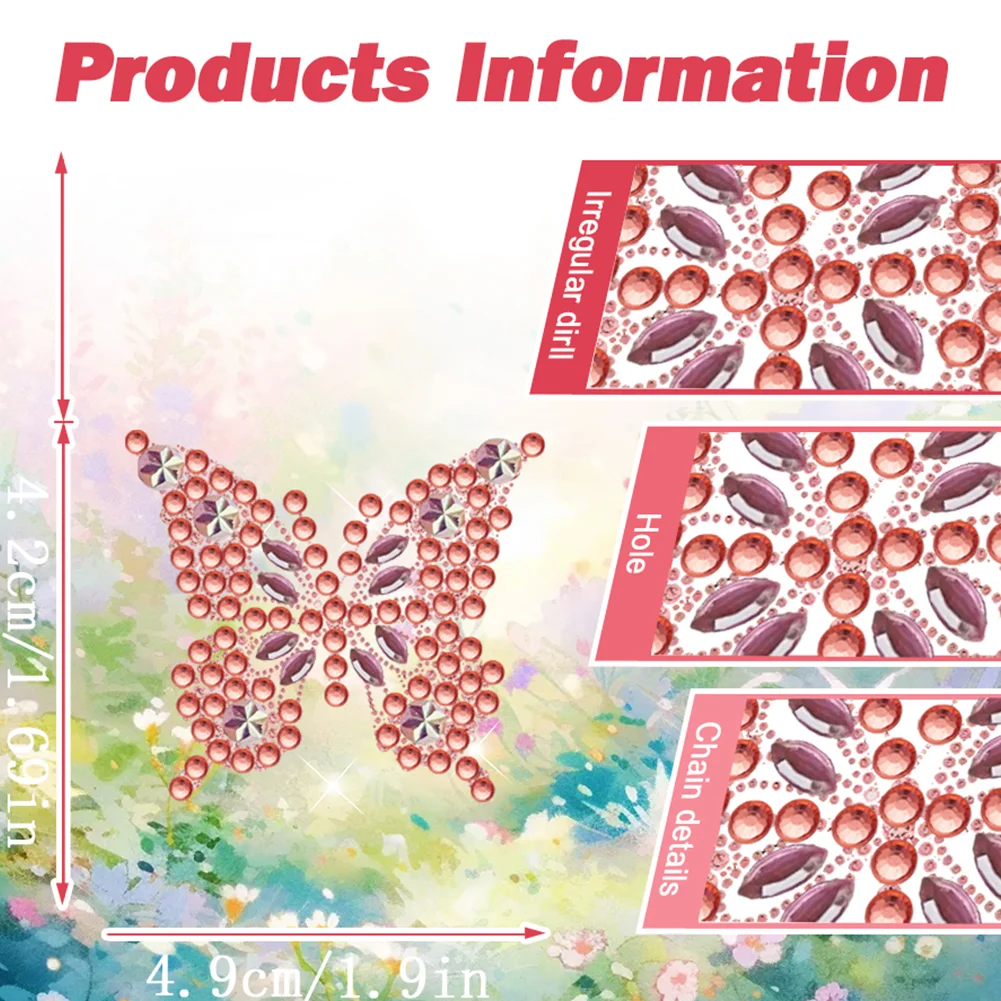 4pc Butterfly DIY Diamond Painting Car Air Vent Clip Air Freshener for Adult