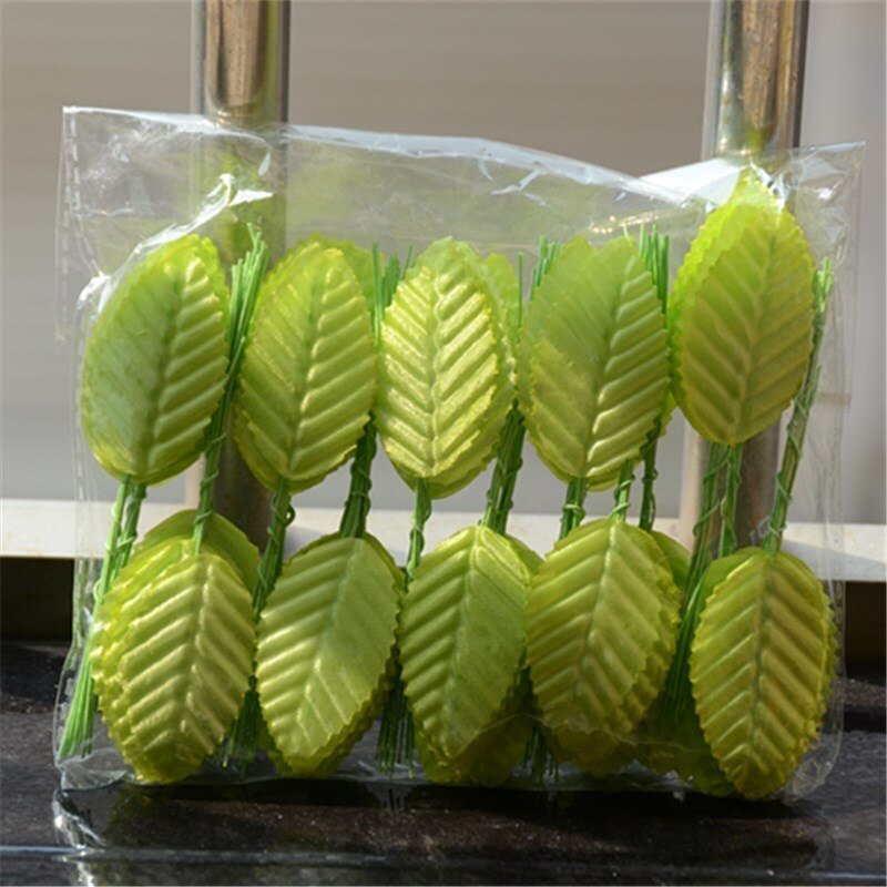 30pcs Silk Leaves Artificial Green Leaves Bouquet Wedding Party Decoration Fake Floral Accessories DIY scrapbooking