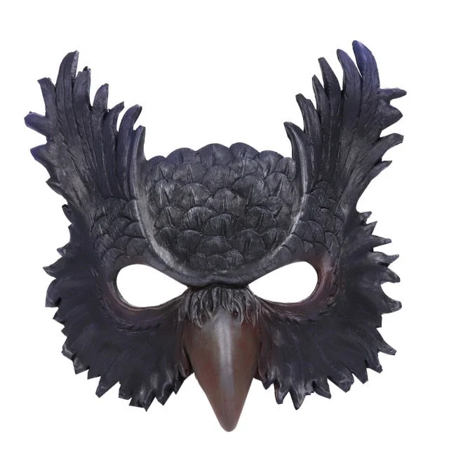 Halloween Carnival Costumes Owl Mask Wings Cosplay Props