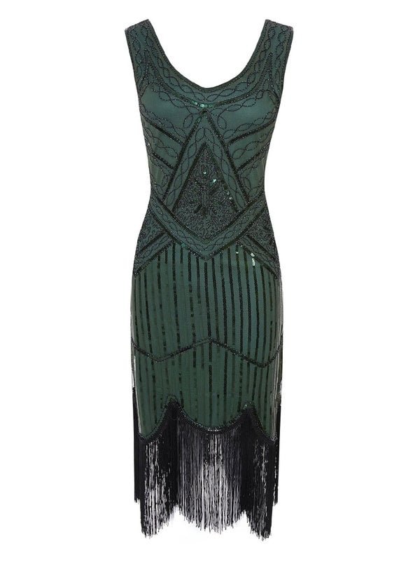 1920s Flapper Dresses Sequined Great Gatsby Retro Costume With Fringe Novameme