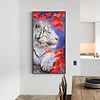DIY Full Round Drill Diamond Painting white tiger Mosaic Rhinestone Art
