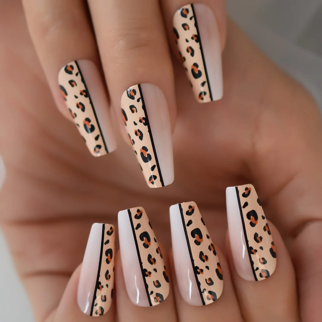 Long Ballerina Pre-designed Fake Nails Matte Butterfly Press On Nails Decal Coffin Shape Purple False Nail-Nail Inspo