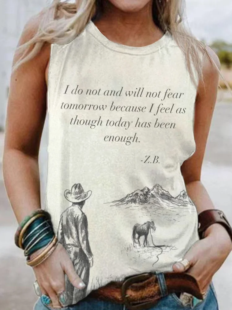 Comstylish Country Music Fear and Friday's Lyrics Print Vintage Tank Top