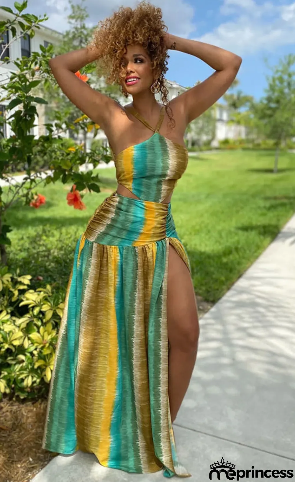 Women's Dresses Summer Slip Skirt Halter Neck Maxi Chic Casual Print Sleeveless Dress