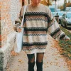 Women Vintage Loose Lazy Knitted Sweater by Inlyline