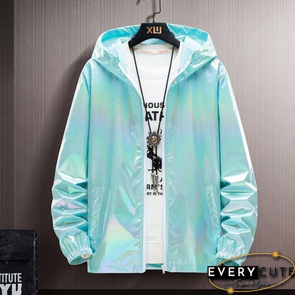 Unisex UV Protect Waterproof Windbreaker Zipper Jacket Hoodie Outwear Coat