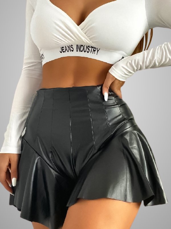 Dark Black Gothic Frill Pantskirt