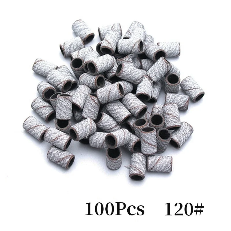 100pcs Electric Drill Sand Brands for Grinding Removal Refillable Nail Art Sand Cutter for Manicure Pedicure Ring Bits-Nail Inspo