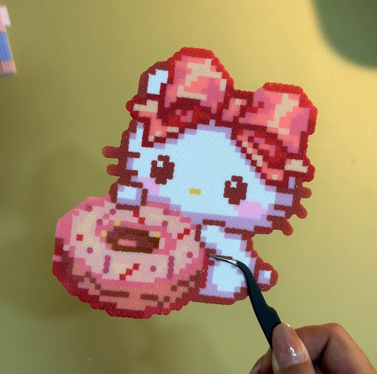 Pink Doughnut Kitty Digital Pattern 