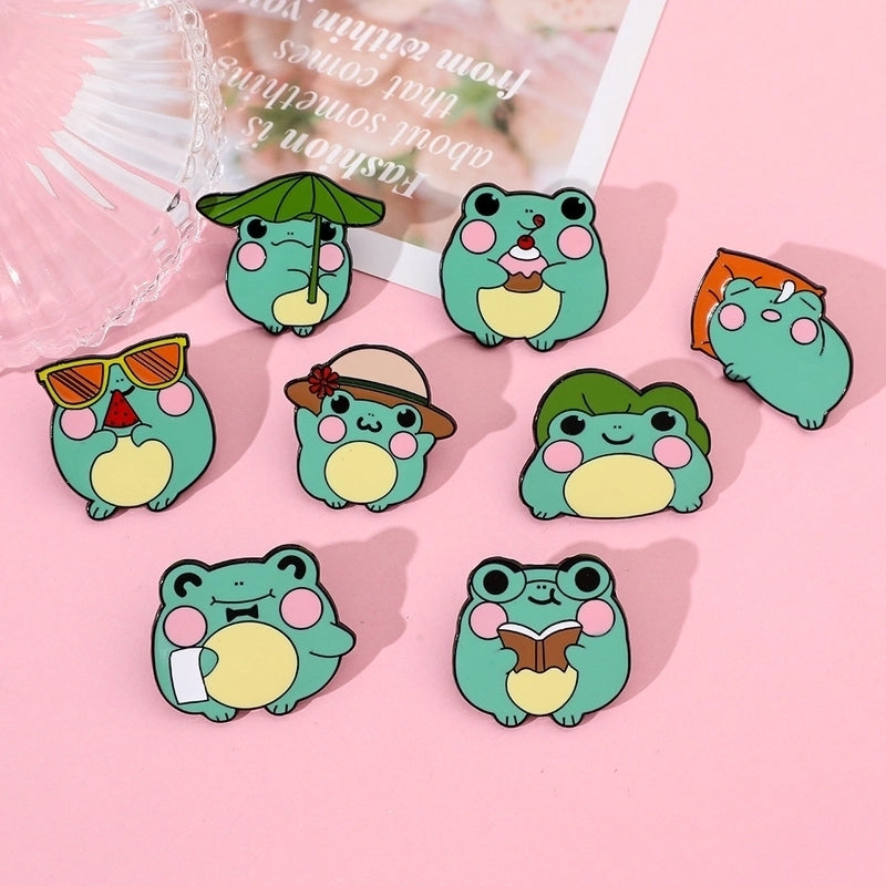 Cartoon Style Cute Funny Pin Cartoon Frog Alloy Stamping Stoving Varnish Plating Unisex Brooches