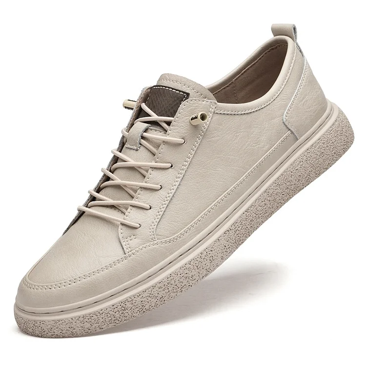 Kakacloud Genuine Leather Thick Sole Oxford Shoes Men's Elastic Band Hollow Summer Casual Shoes Fashion Men's Sports Shoes Outdoor Shoes