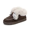 Gioiacombo&trade; Stivali da neve in peluche alla moda con fiocco invernale