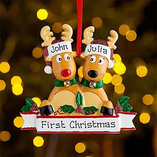  Personalized Reindeer Family Resin Christmas Tree Decorations