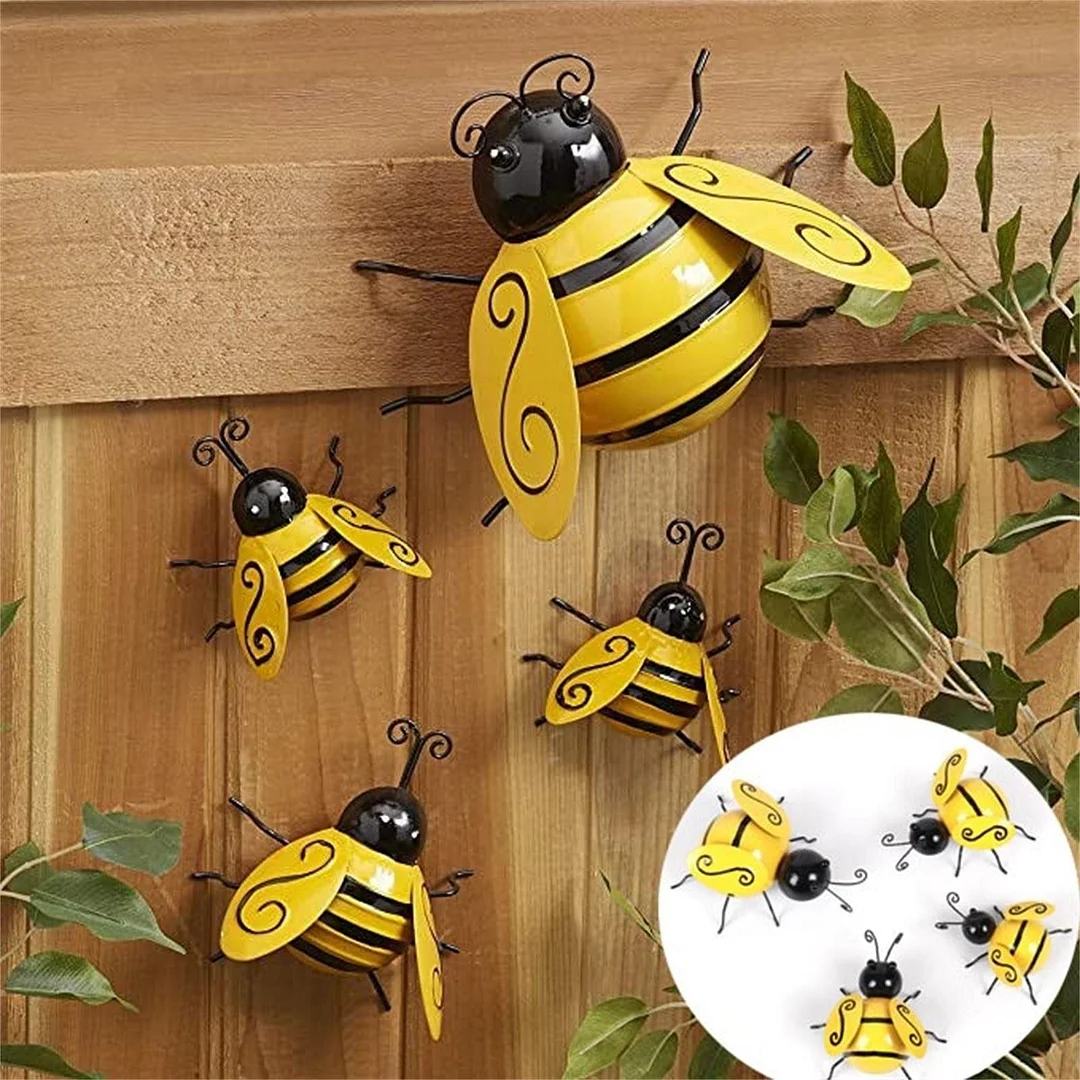 Decorative Metal Bumble Bee Wall Ornament （set）