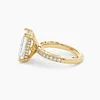 14K Yellow Gold 4ct Emerald Cut Lab Diamond Hidden Halo Victorian Antique Bridal Set Rings