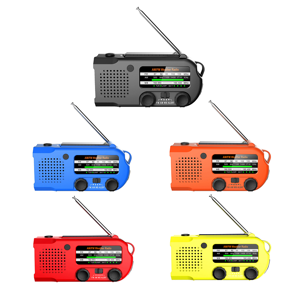 

5000mAh Emergency Hand Crank AM/FM/ALERT Weather Radio with LED Flashlight, Yellow, 501 Original