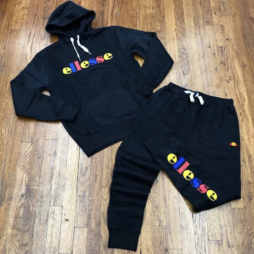 Casual letter print long sleeve hoodie tracksuit