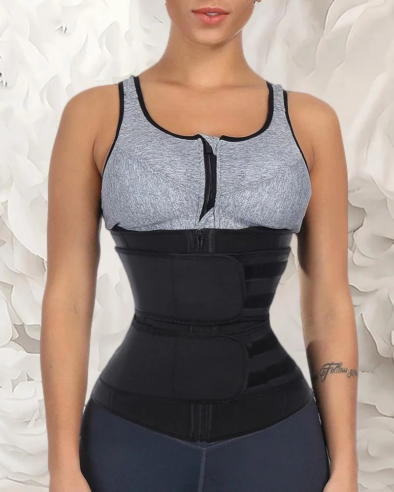 Solid Waist Trainer Corset Neoprene Sweat Belt Tummy Slimming Sport Shapewear Breathable Belly Fitness Modeling Strap Shaper