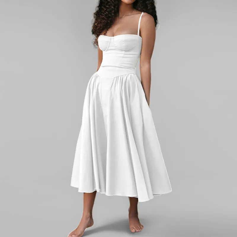 Brownm Brownm Women's French Elegant Retro Style Dopamine In A Sling Winter Dress Women