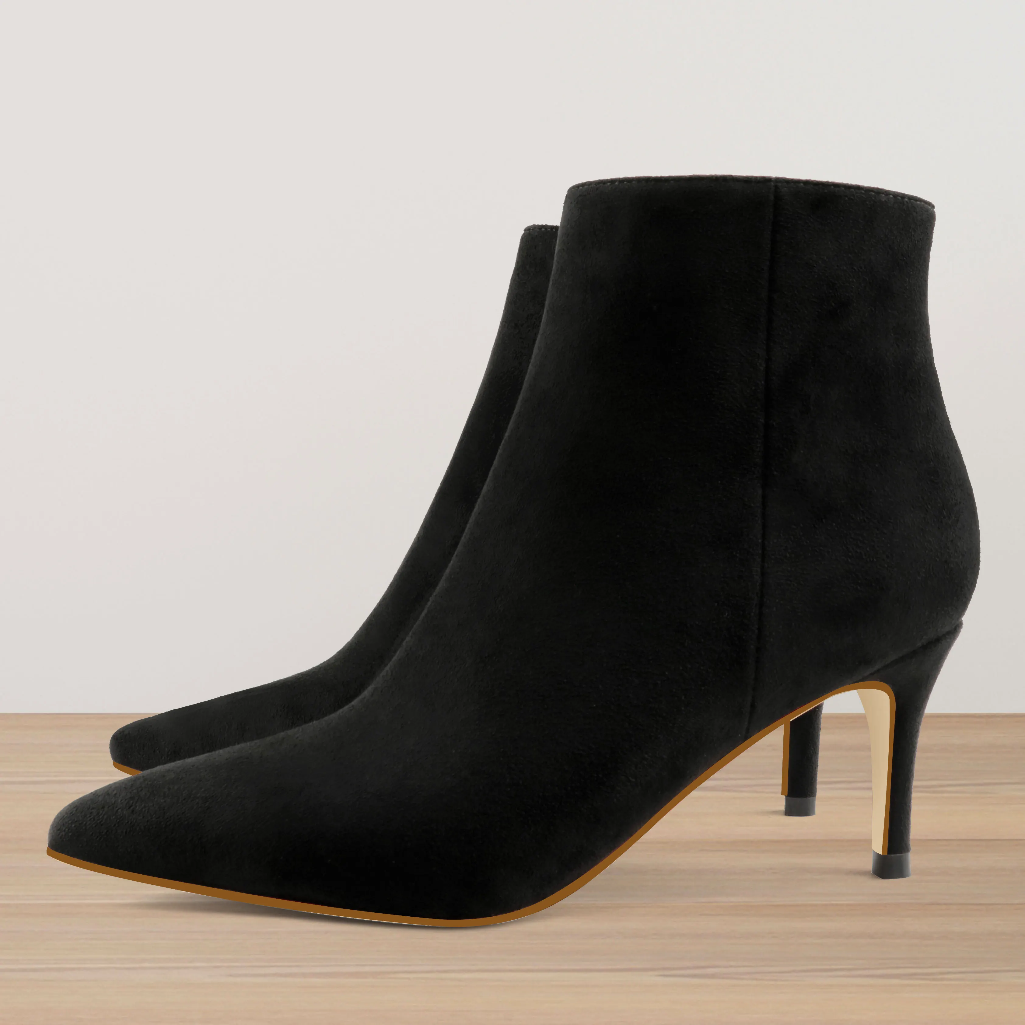 6cm/2.36 inch Women's Ankle Boots Closed Pointed Toe Red Bottom Stilettos Booties