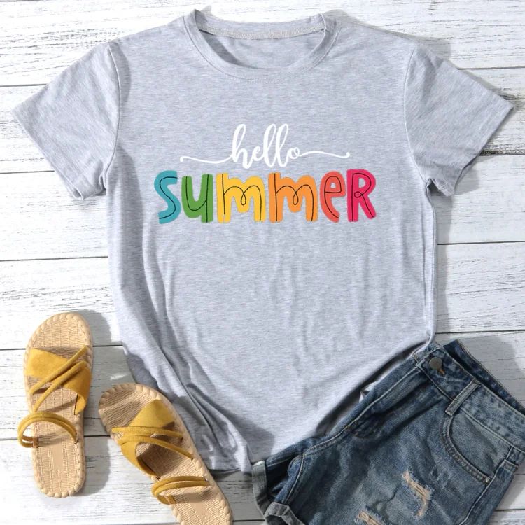 Colorful Hello Summer T-shirt Tee -04303