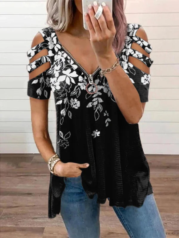 Loose Casual Women's Short-Sleeved Printed Top