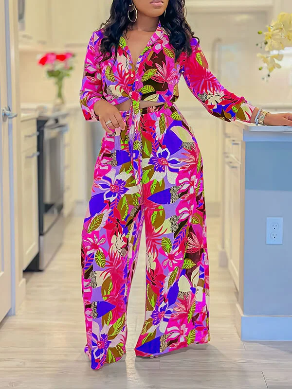 Shirt & Wide-Leg Pants Set