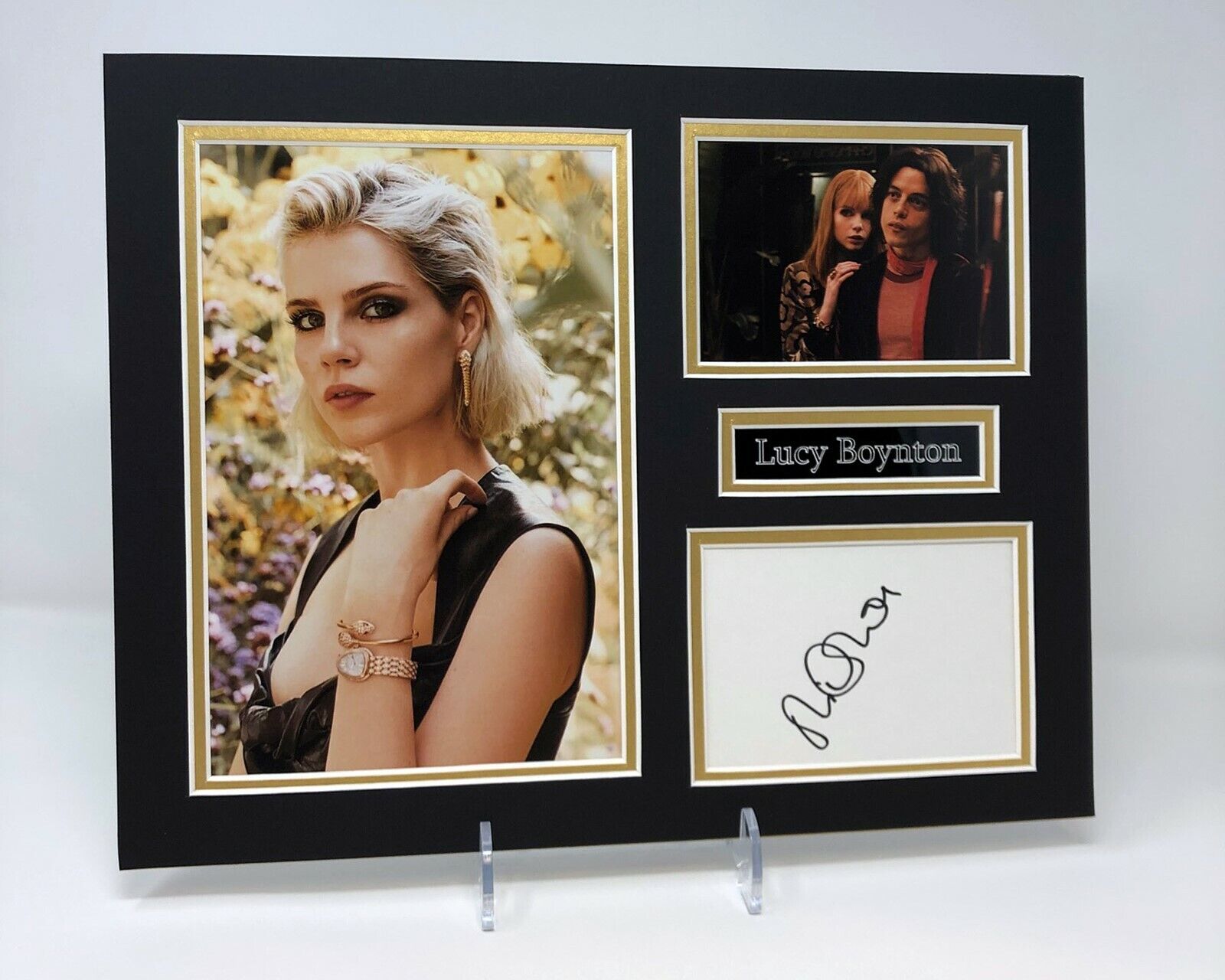 Lucy Boynton Signed Mounted Photo Poster painting Display AFTAL COA Bohemian Rhapsody Actress