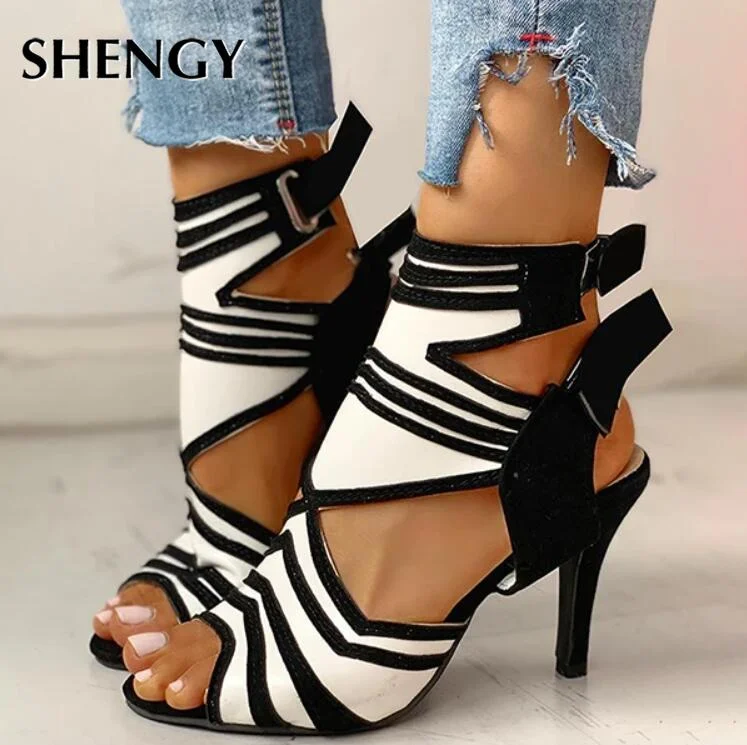 2020 Summer Pumps Fashion Woman Sandals Lace Up High Heel Party Zapatos De Mujer Sandalias De Verano Para Mujer