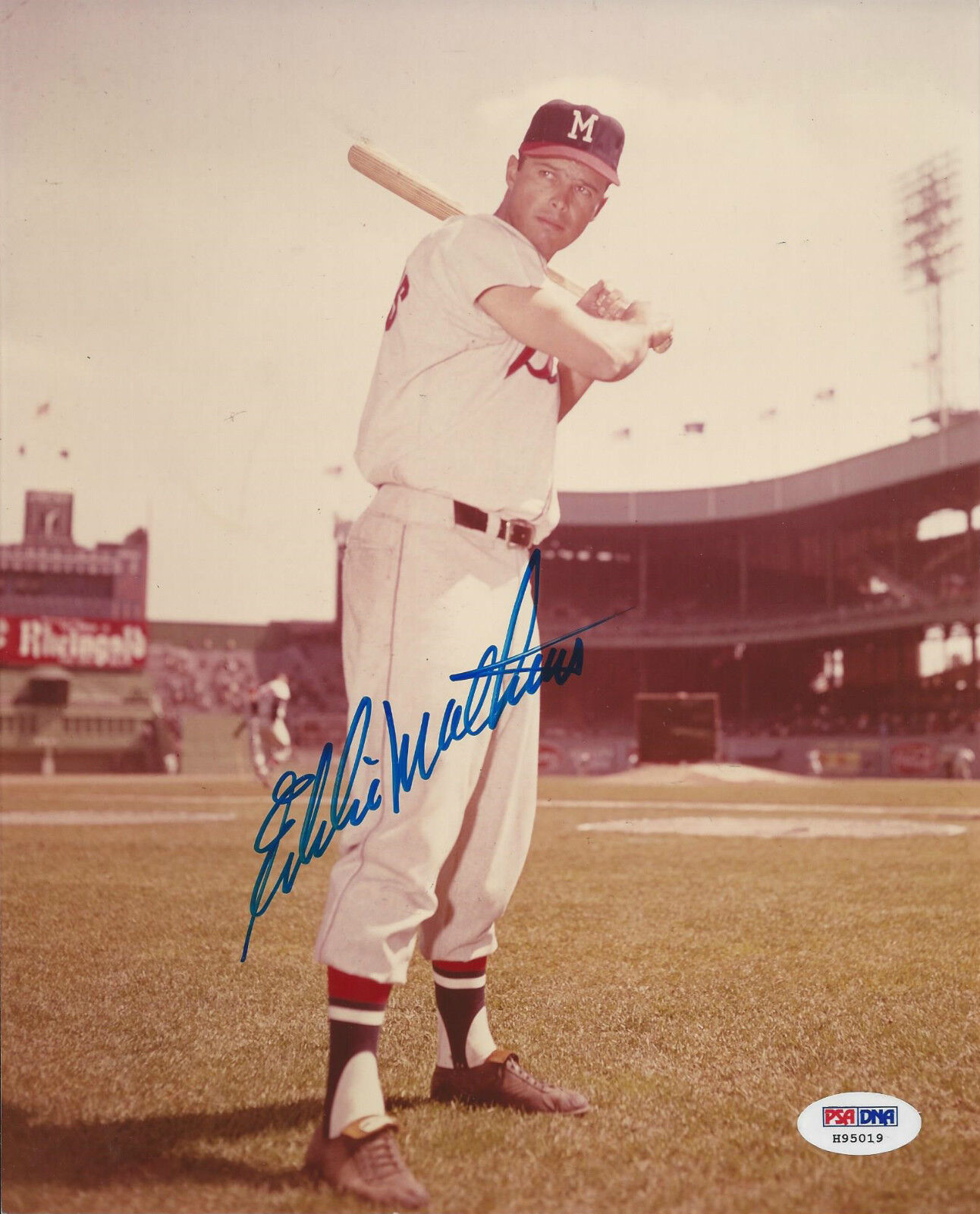 Eddie Mathews Milwaukee Braves Signed 8x10 Photo Poster painting - PSA/DNA # H95019