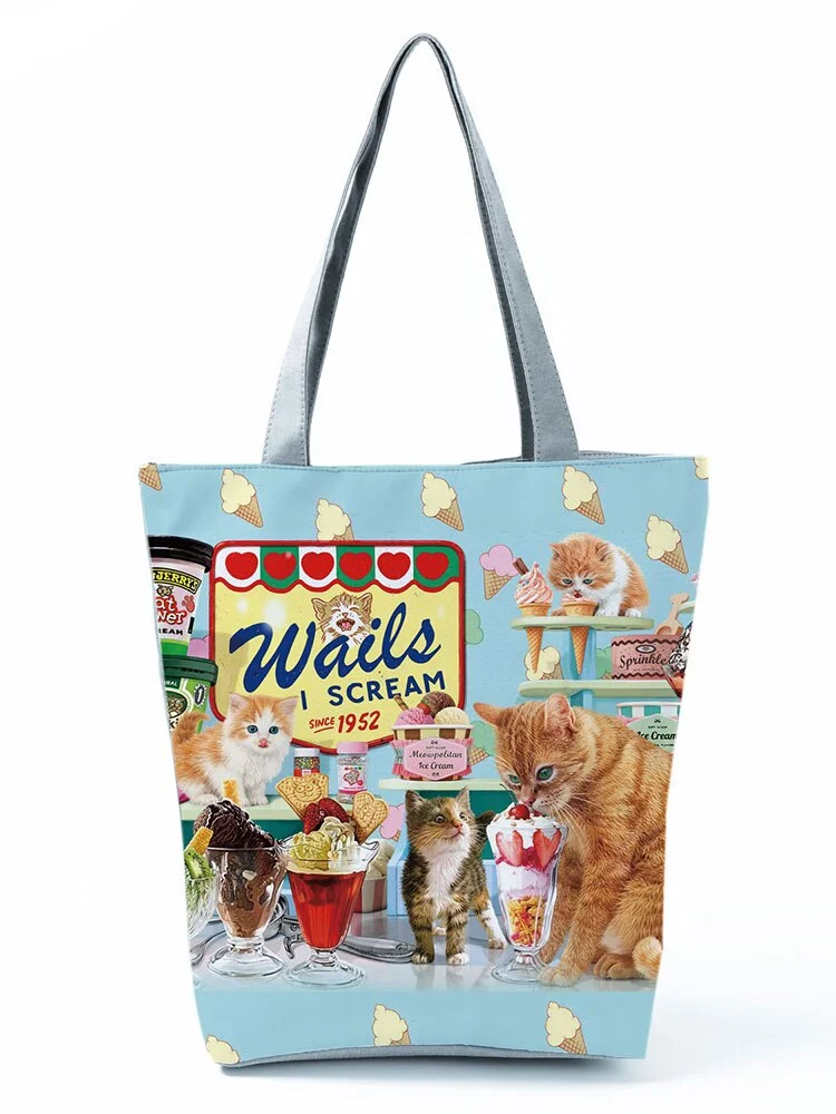 Zipped Tote Bag - Oil Painting Cat