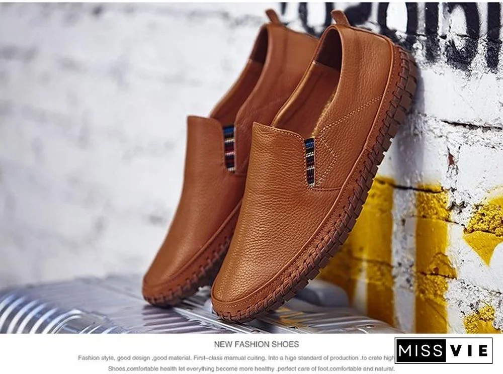 Leather Men Shoes Slip On Shoes Leather Loafers Mens Moccasins Shoes Italian Designer Shoes