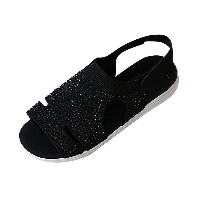 Solid Color Rhinestones Casual Flat Shoes