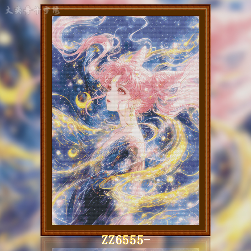 [ZZ6555-Sailor Moon Rabbit]  Painting Fairy Cross Stitch