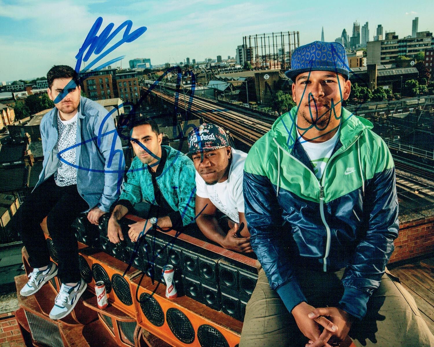 RUDIMENTAL SIGNED Autograph 10x8 Photo Poster painting 1 AFTAL COA Drum and Base Band Music