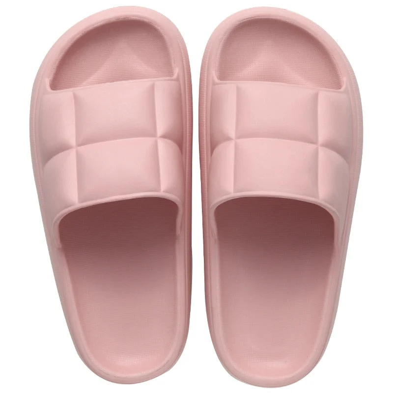 Summer Men Women Thick-Soled Slippers Indoor Household Couple Slides Bathroom Bath Non-Slip Comfortable Slippers