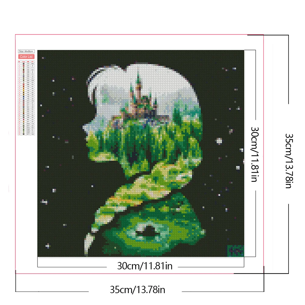 Diamond Painting - Full Square Drill - Princess Forest Silhouette(Canvas|35*35cm)