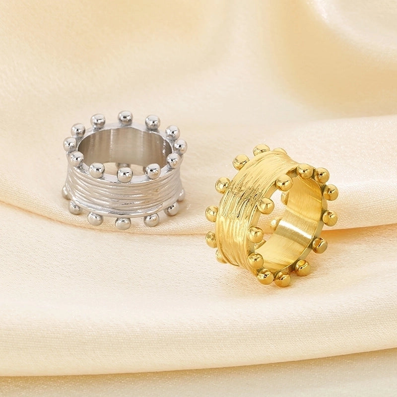 Vintage Style Minimalist Commute Geometric 304 Stainless Steel 18K Gold Plated Rings