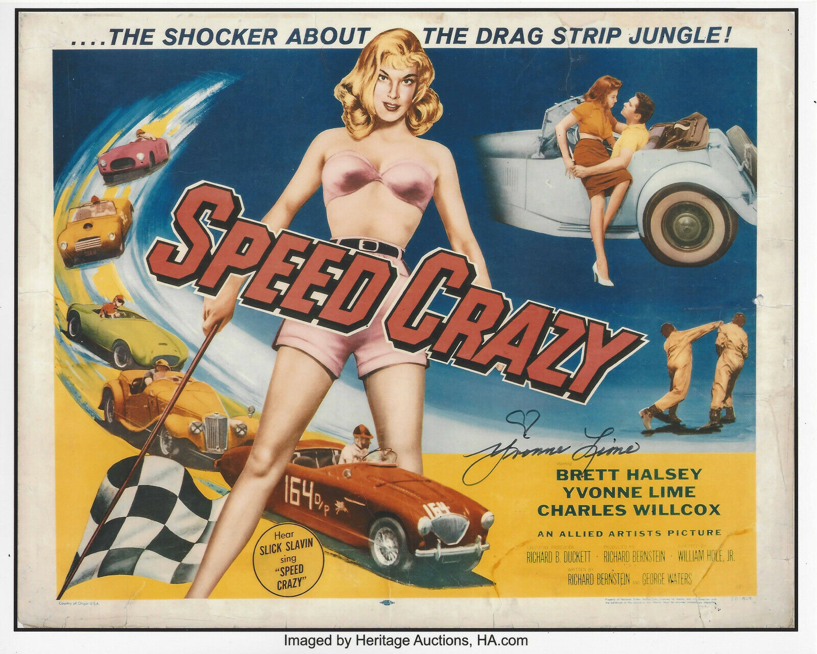 YVONNE LIME FEDDERSON SIGNED AUTHENTIC 'SPEED CRAZY' 8x10 Photo Poster painting w/COA ACTRESS