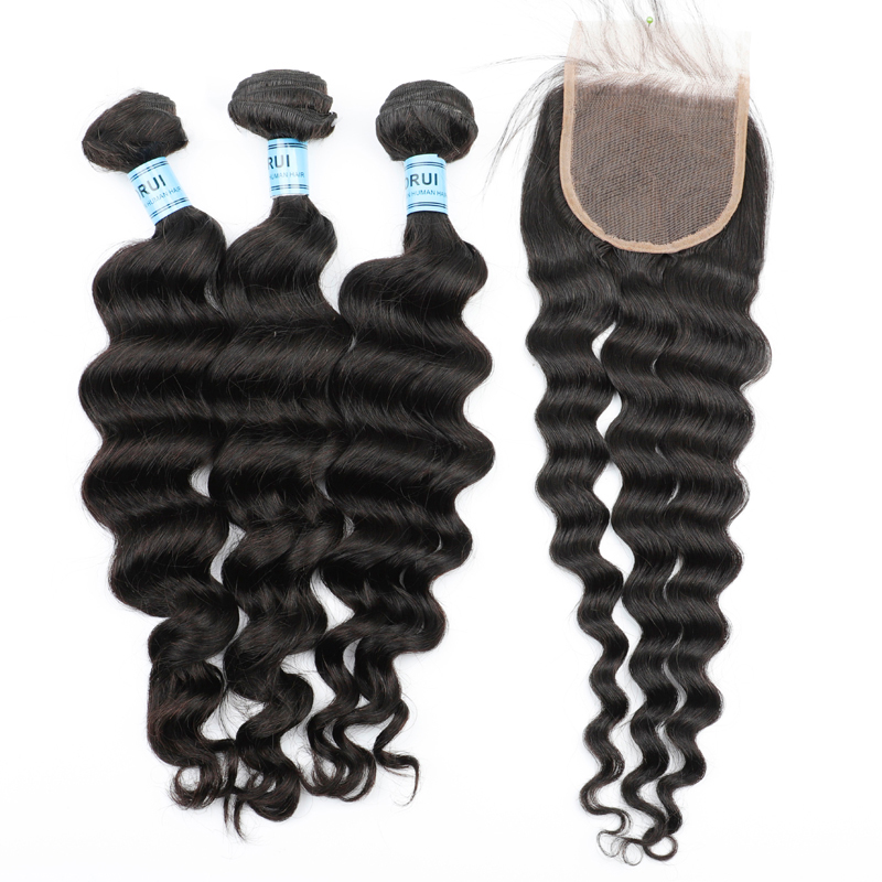 Natural Wave 3PCS Bundles & 1PC Closure or Frontal – 5×5, 13×4 & 13×6 | 100% Human Hair | HD Lace Wig | Boruihair