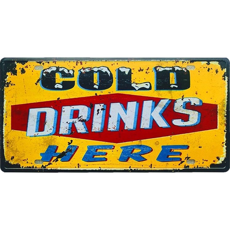 Cold Drinks - Car License Tin Signs/Wooden Signs - Letter Series - 6*12inches