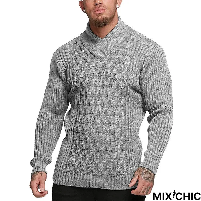 Men's Solid Color Long Sleeve Sweater