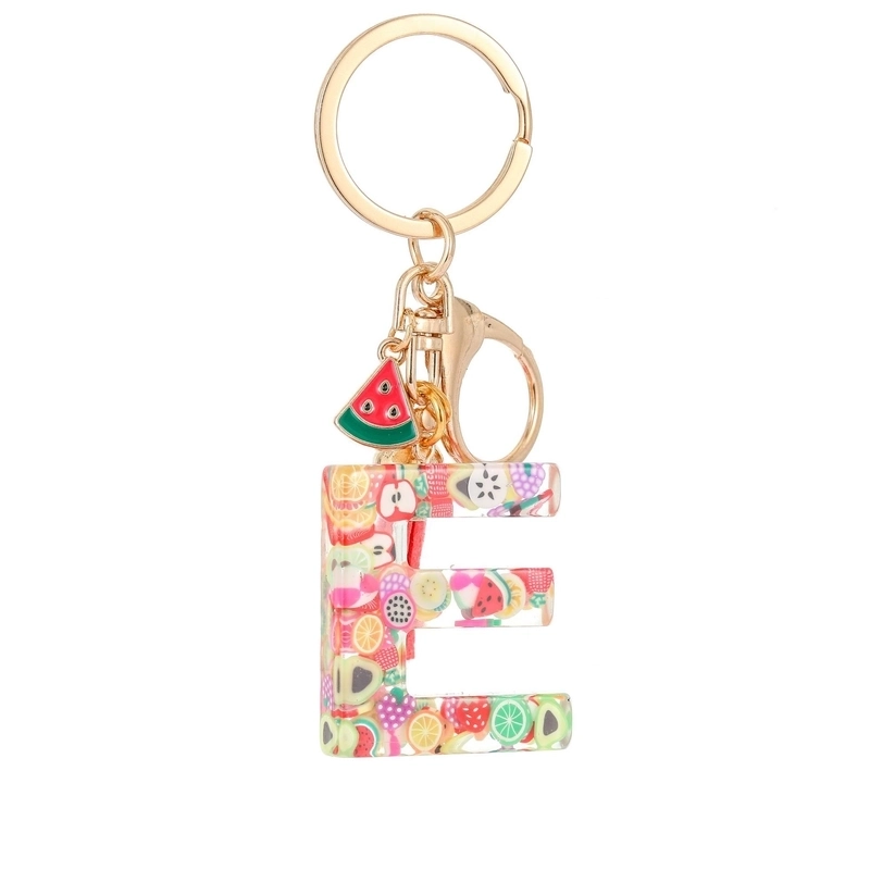 Cute Letter Tassel Watermelon Resin Unisex Keychain