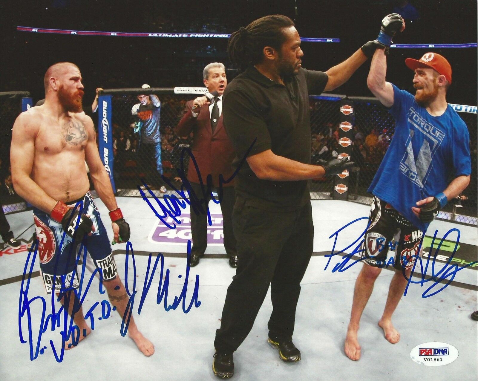 Pat Healy Jim Miller RARE Bruce Buffer Mistake 159 Signed UFC 8x10 Photo Poster painting PSA/DNA