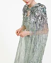 Aquamarine Sequined Tulle Gown